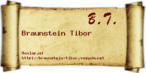 Braunstein Tibor névjegykártya